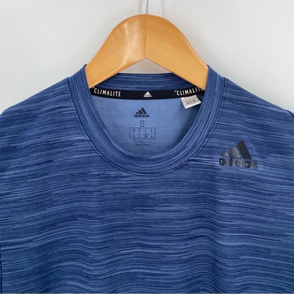 Mens Adidas Climalite blue black heather short sleeve tee size small - Picture 5 of 7